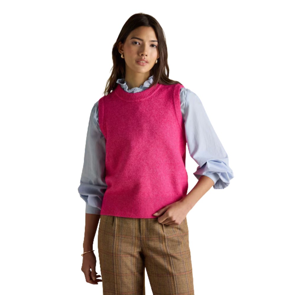 Joules Womens Holly Knitted Vest Fushsia Pink