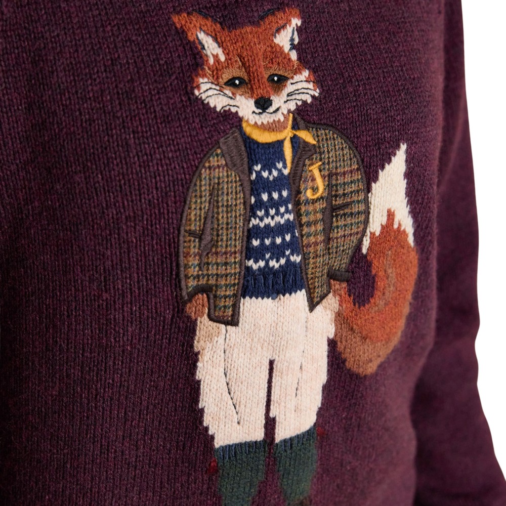 Womens Jonty Fox Knitted Sweatshirt Wine