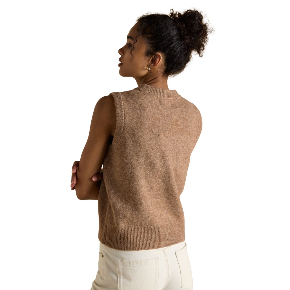 Womens Holly Knitted Vest Tan Brown