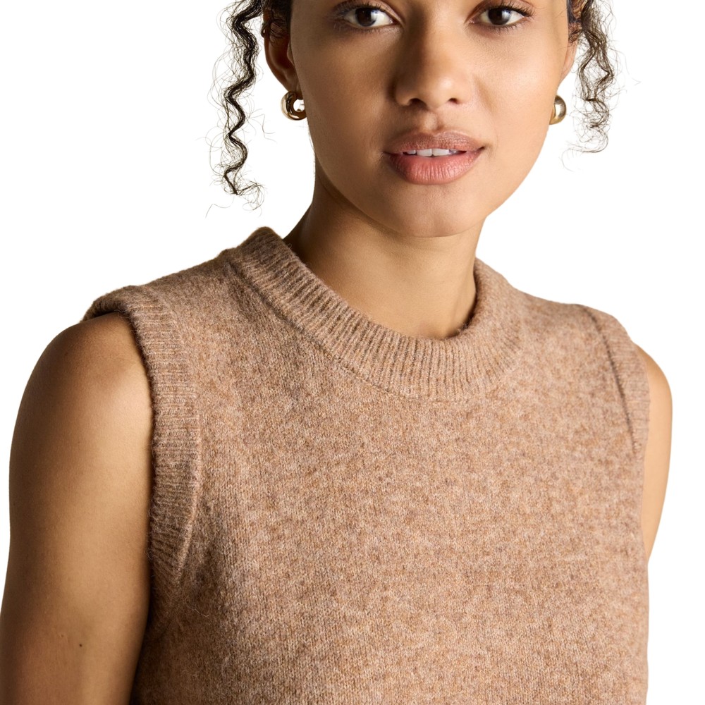 Womens Holly Knitted Vest Tan Brown