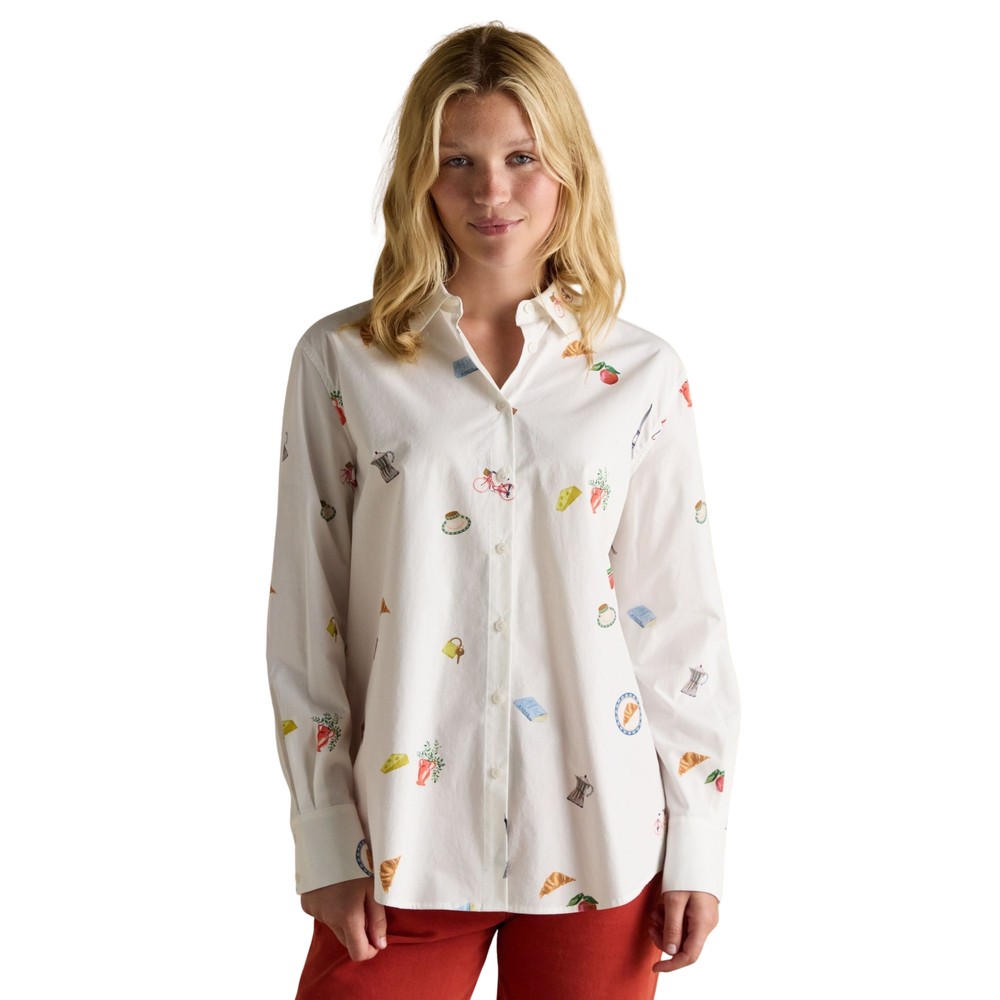 Joules Amilla Paris Print Womens Shirt White