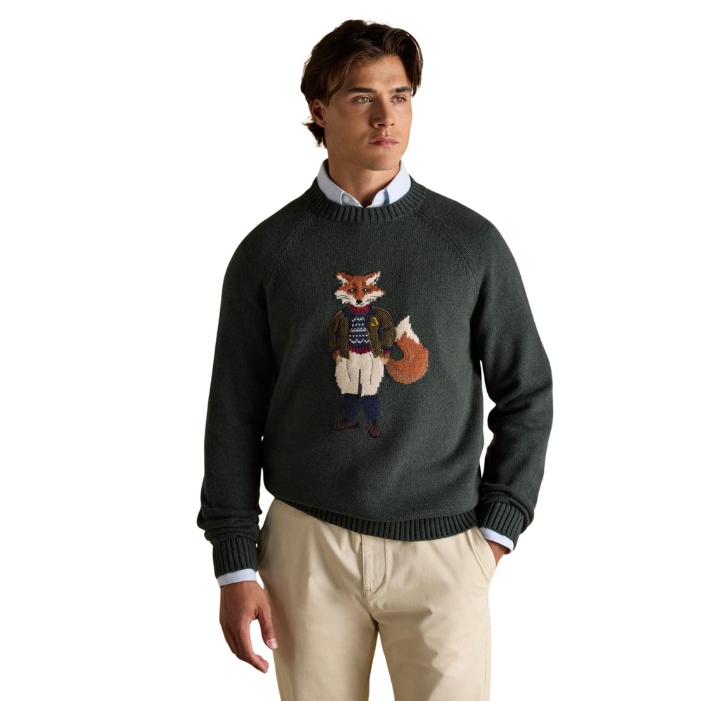 Mens Fenton Fox Knitwear Green