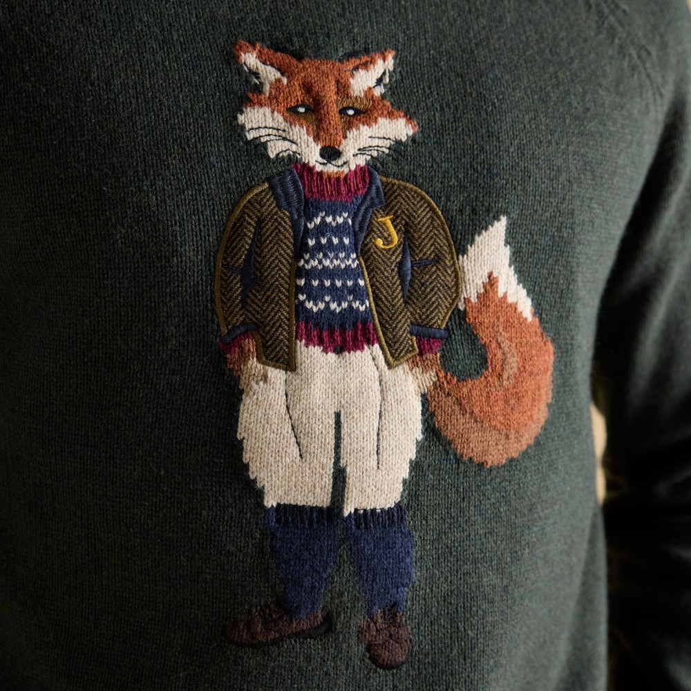 Mens Fenton Fox Knitwear Green