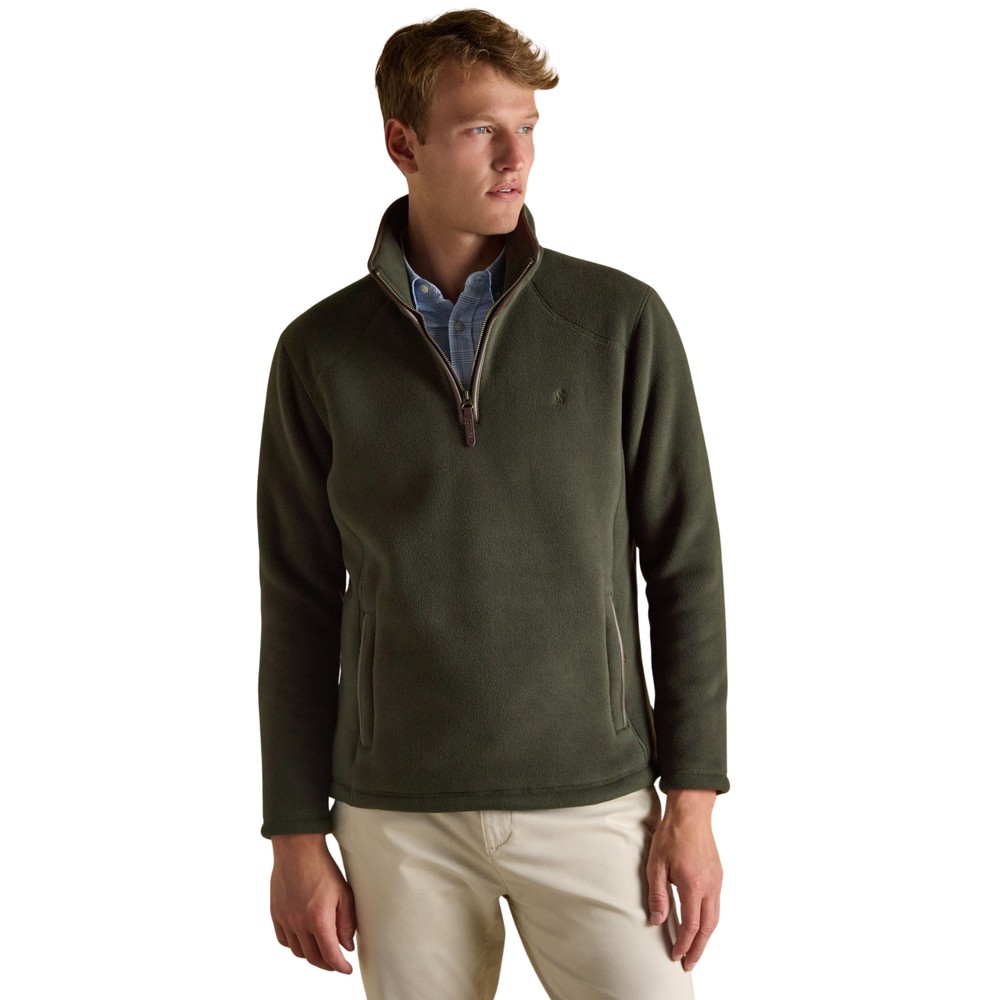 Joules Heritage Quarter Zip Green