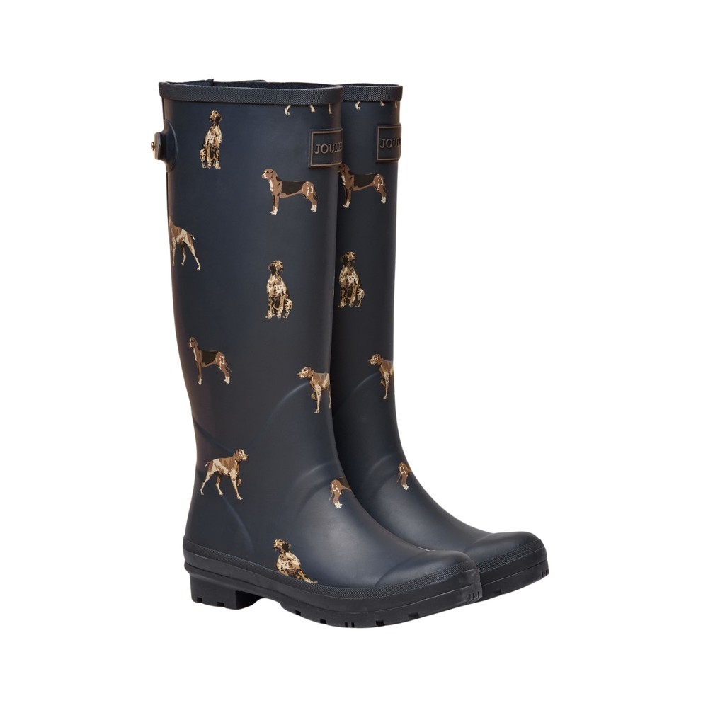 Joules Womens Printed Wellies Navy