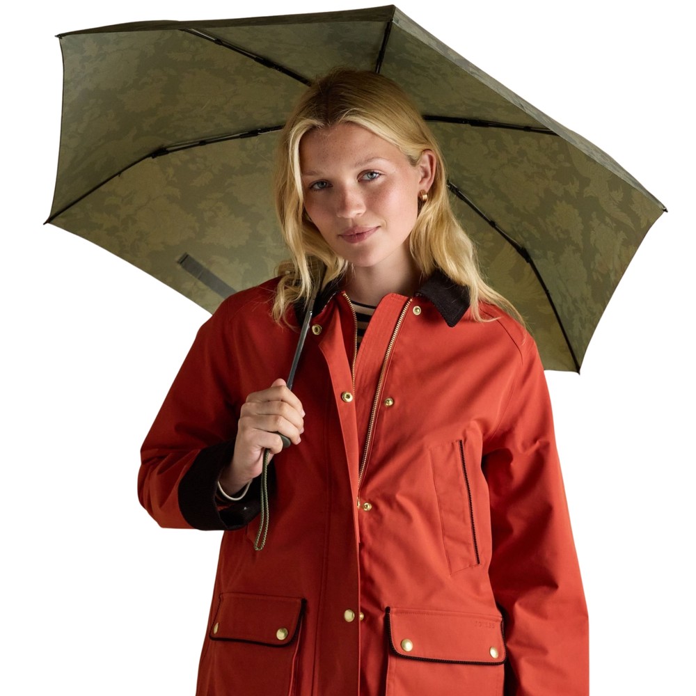 Joules Rayne Printed Umbrella Green