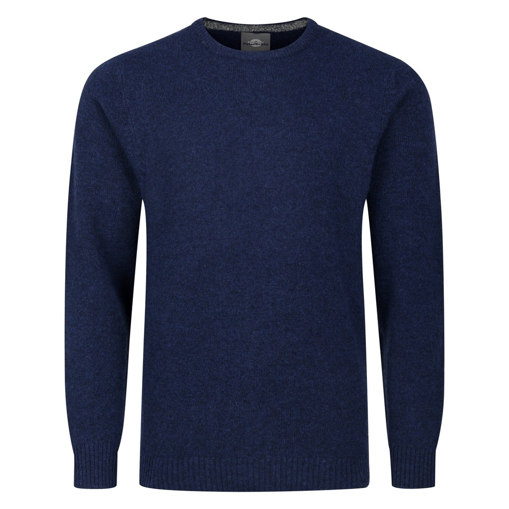 Peter Gribby Crew Neck Lambswool Sweater Navy