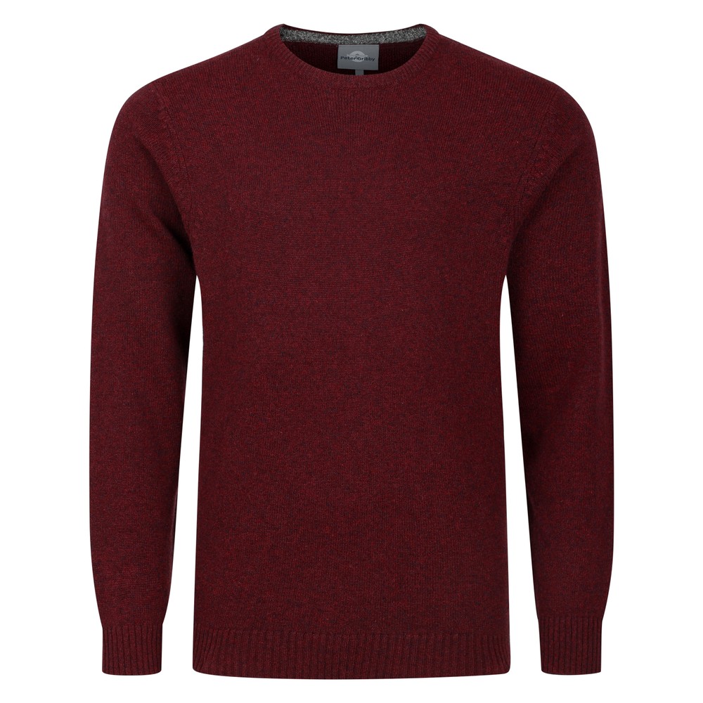 Peter Gribby Crew Neck Lambswool Sweater Wine