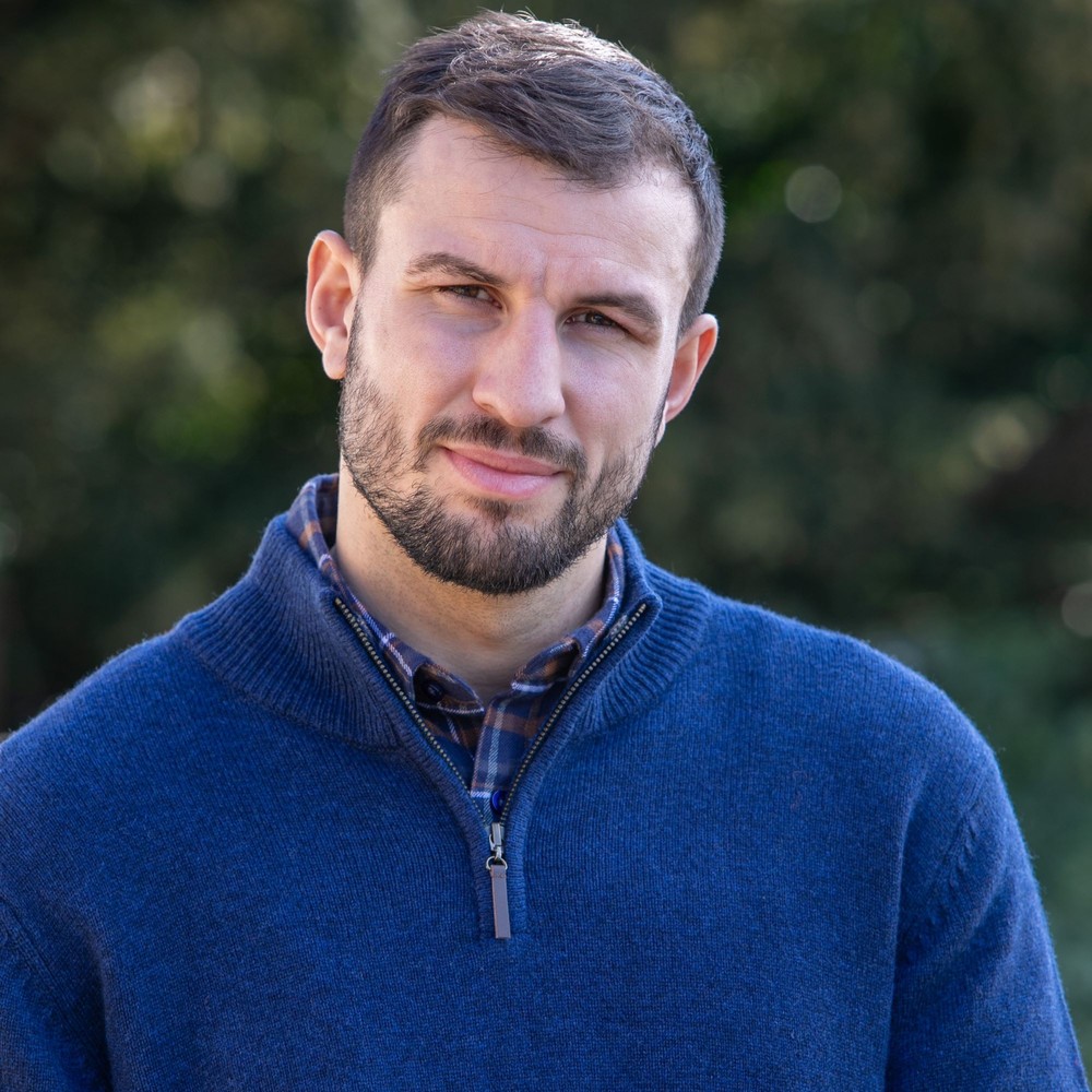 Peter Gribby Lambswool 1/4 Zip Sweater Navy