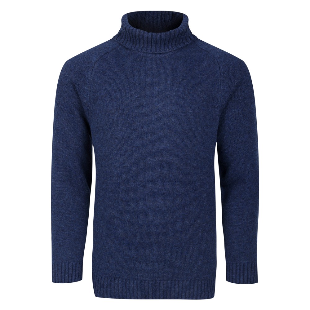 Peter Gribby Lambswool Roll Neck Jumper Navy
