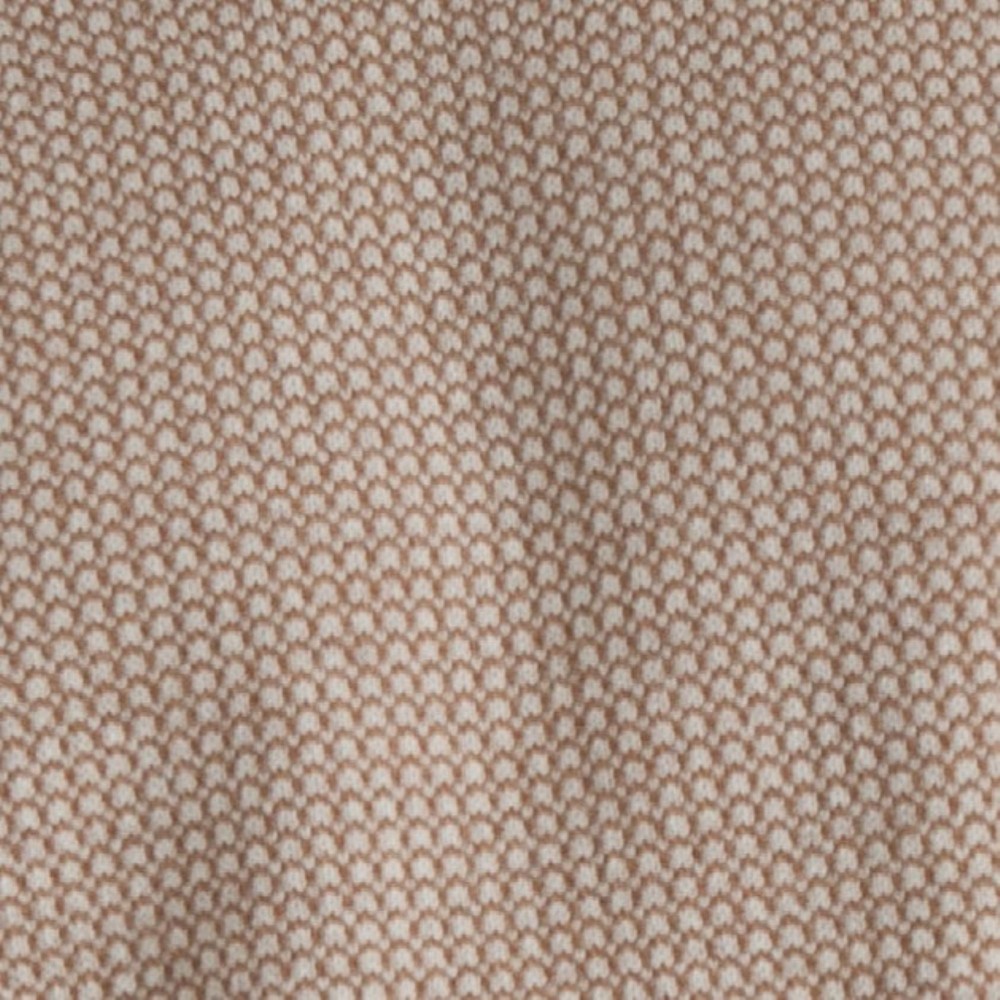 Peter Gribby Bi Colour Jacquard Crew Neck Jumper Caramel