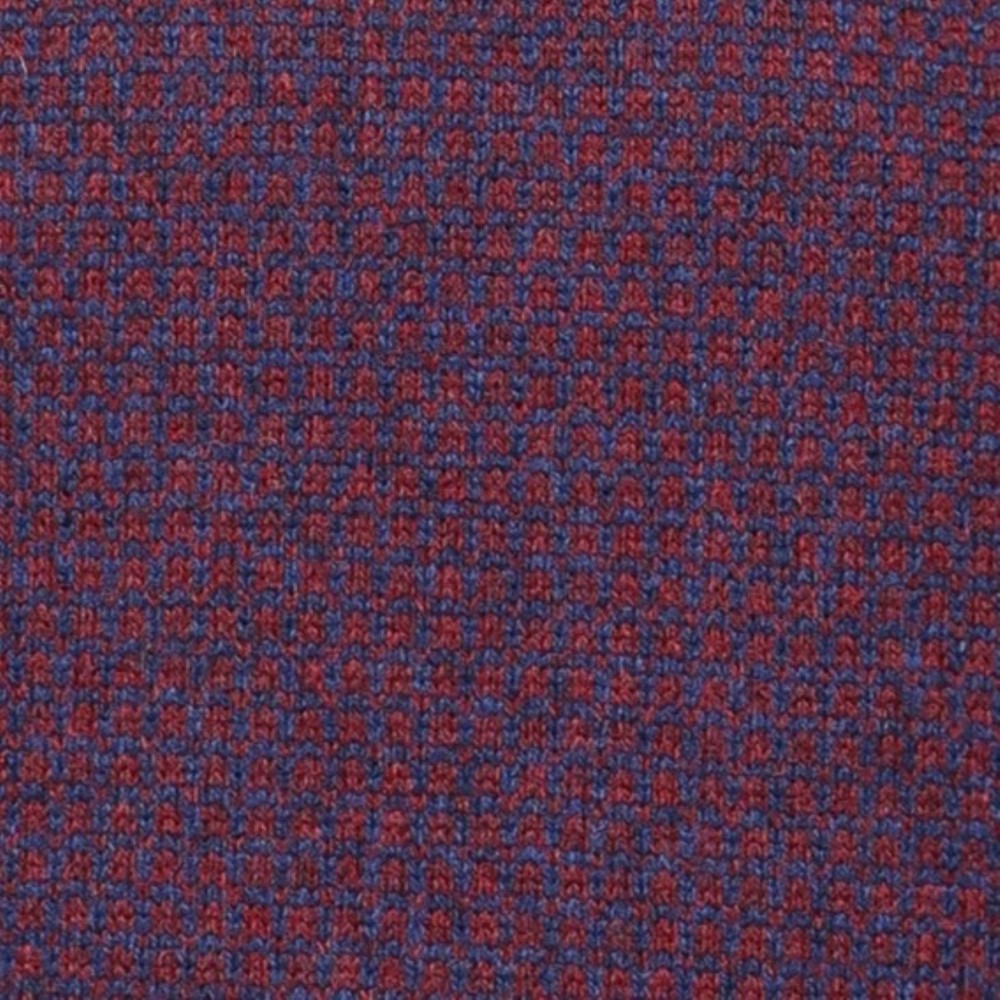 Peter Gribby Bi Colour Jacquard Crew Neck Jumper Navy