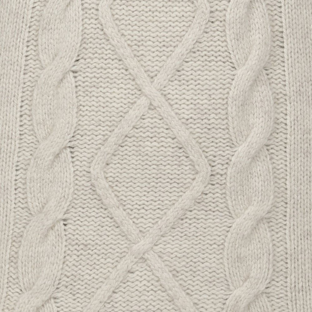 Peter Gribby Cable Front Crew Neck Jumper Ecru