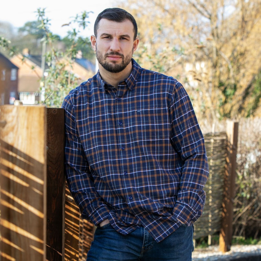 Peter Gribby Long Sleeve Check Shirt Navy