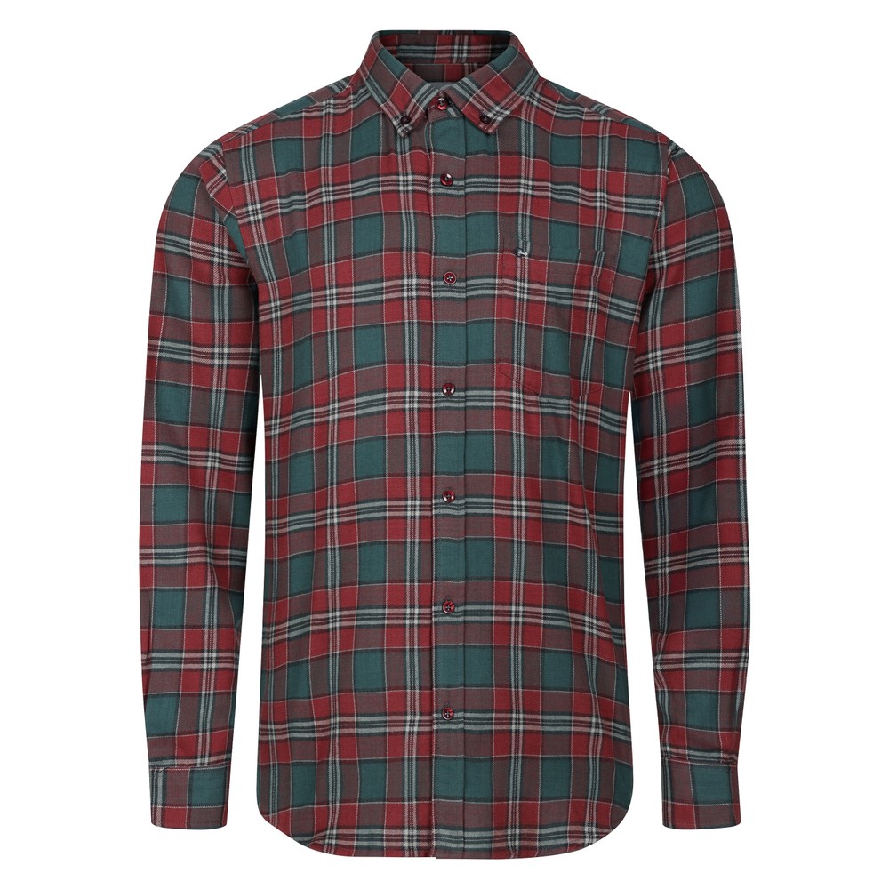 Peter Gribby Long Sleeve Check Shirt Wine