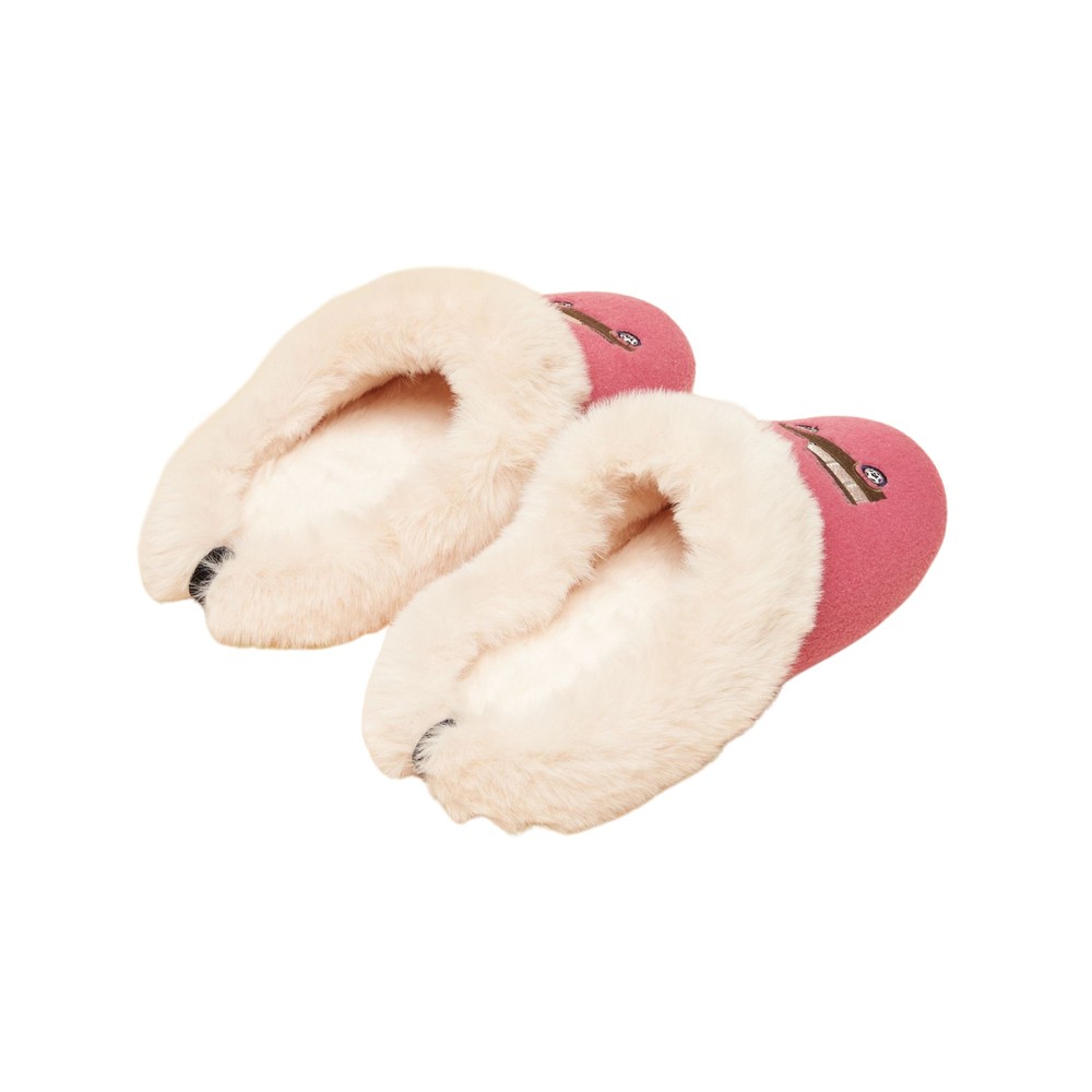 Joules Womens Slippet Car Slippers Pink/Cream