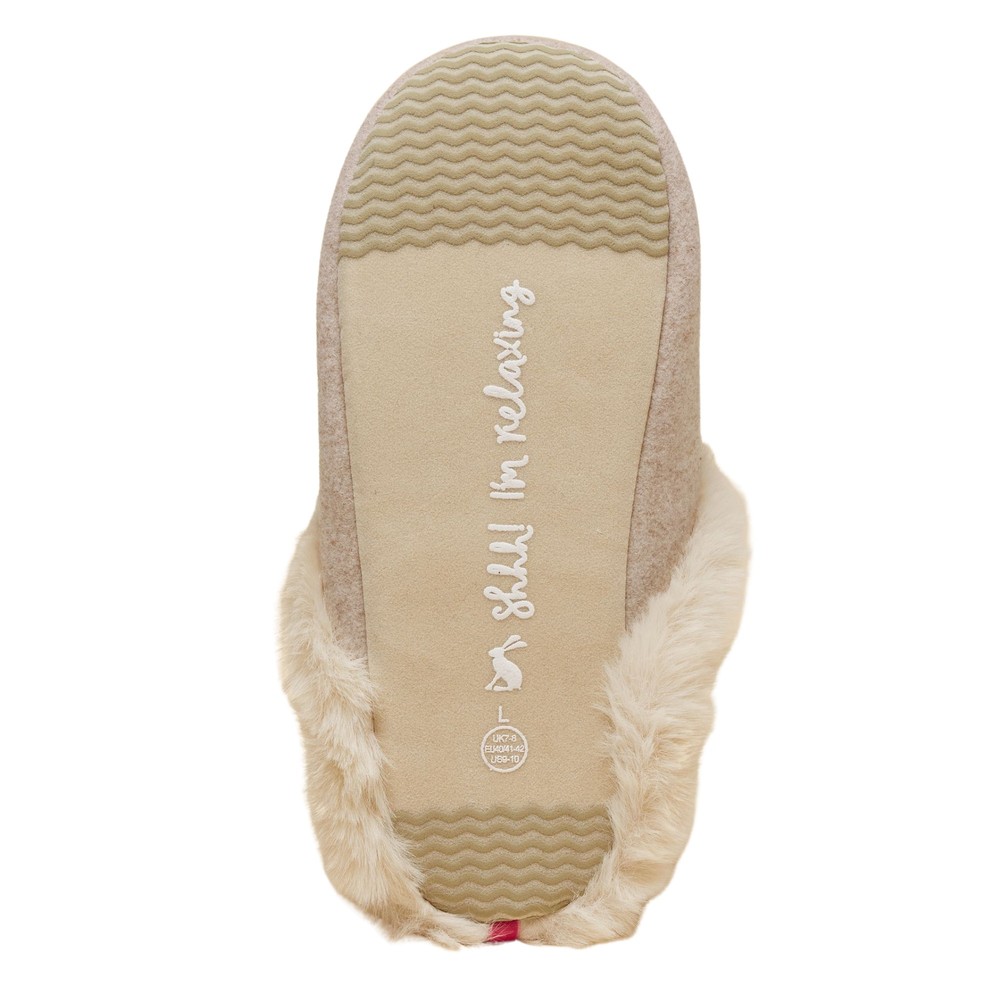 Womens Slippet Dachshund Slippers Oatmeal
