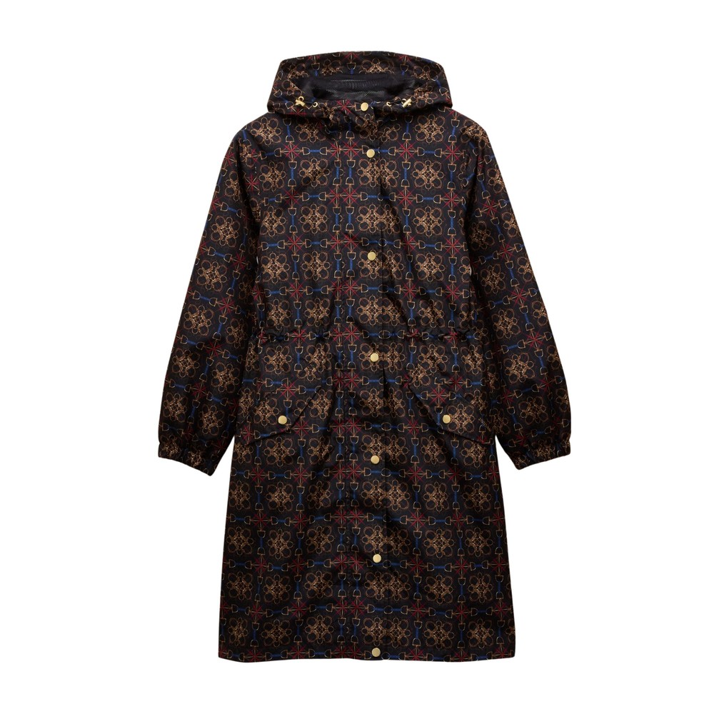 Joules Womens Holkham Raincoat Navy Strirrup Geo