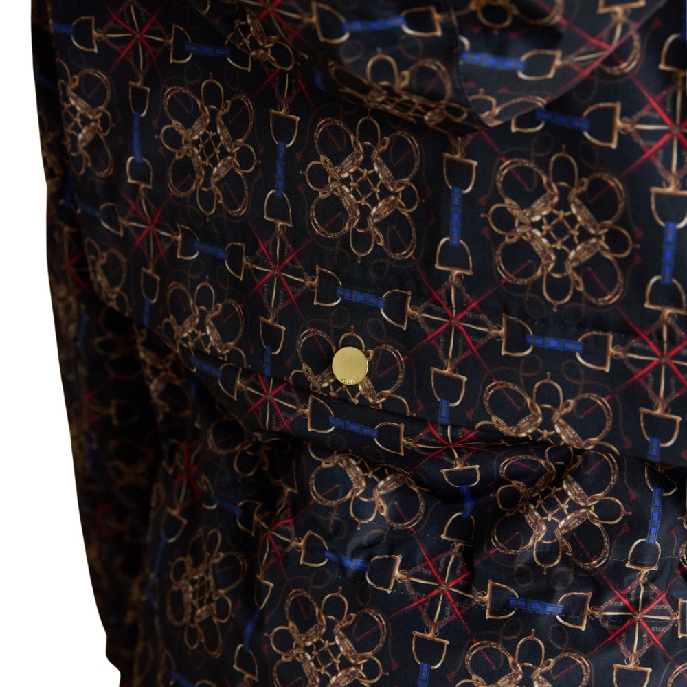 Womens Holkham Raincoat Navy Strirrup Geo