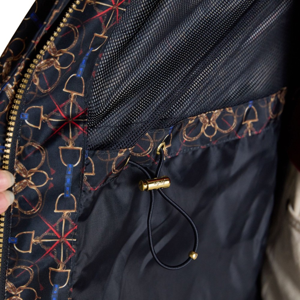 Womens Holkham Raincoat Navy Strirrup Geo