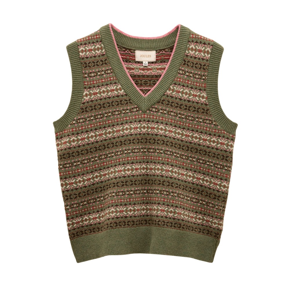 Joules Womens Islay Knitted Vest Green