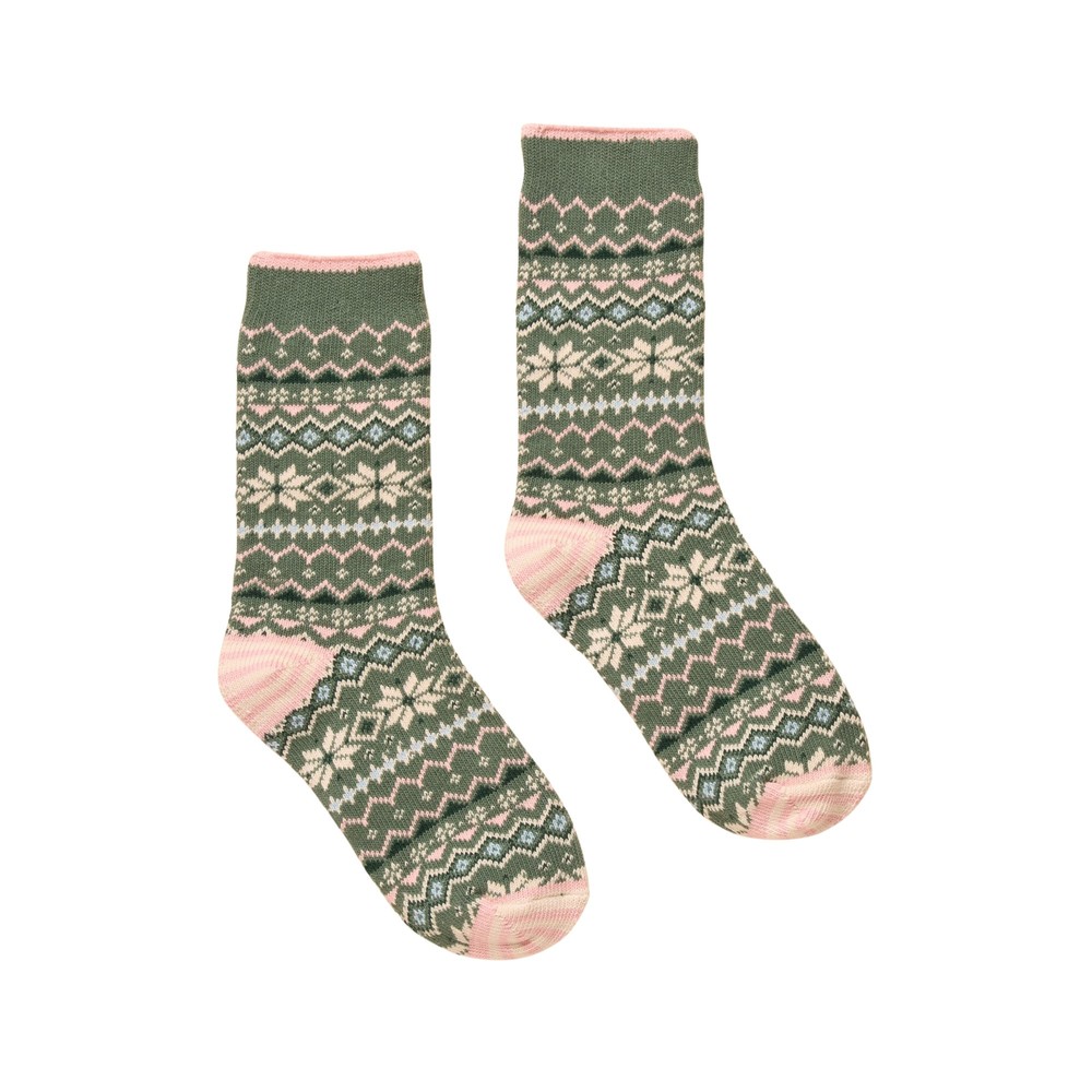Joules Womens Lucille Socks Green/Pink