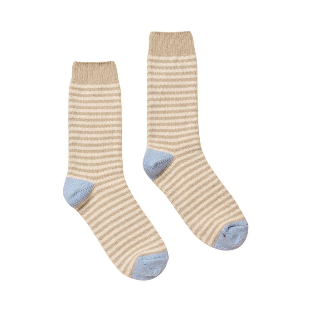 Joules Womens Cosy Stripe Socks Oatmeal