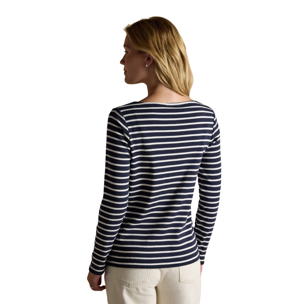 Womens Festive Harbour Top Navy/White Dog