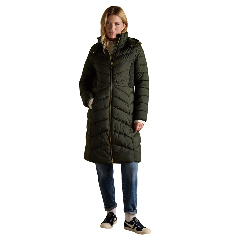 Joules Pembury Womens Padded Coat Khaki Green