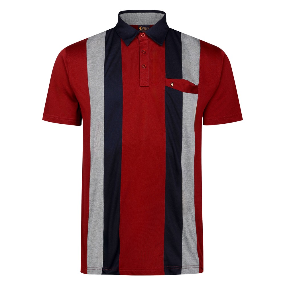 Gabicci Vertical Panel Polo Shirt Mulberry