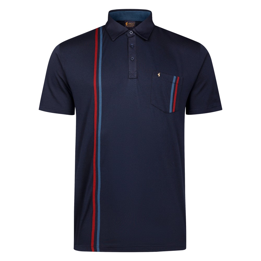 Gabicci Side Stripe Polo Shirt Navy