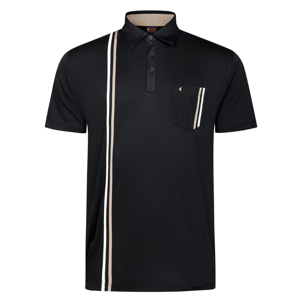 Gabicci Side Stripe Polo Shirt Black