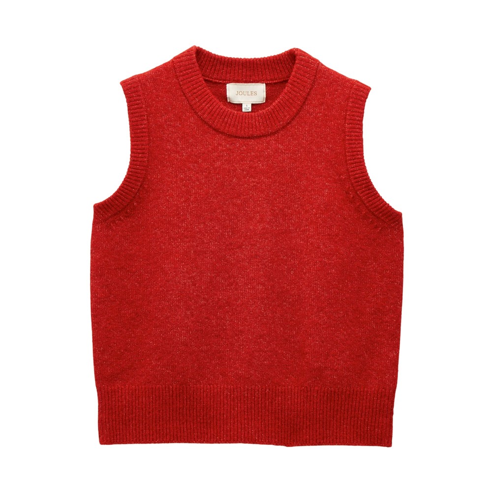 Joules Womens Holly Knitted Vest Red