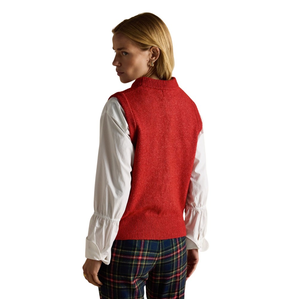 Womens Holly Knitted Vest Red