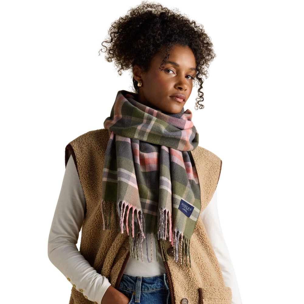 Joules Womens Langtree Scarf Green/Pink