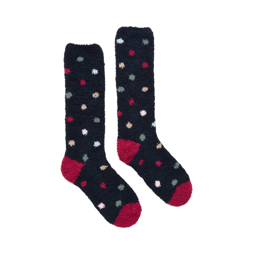 Joules Womens Fluffy Socks Navy