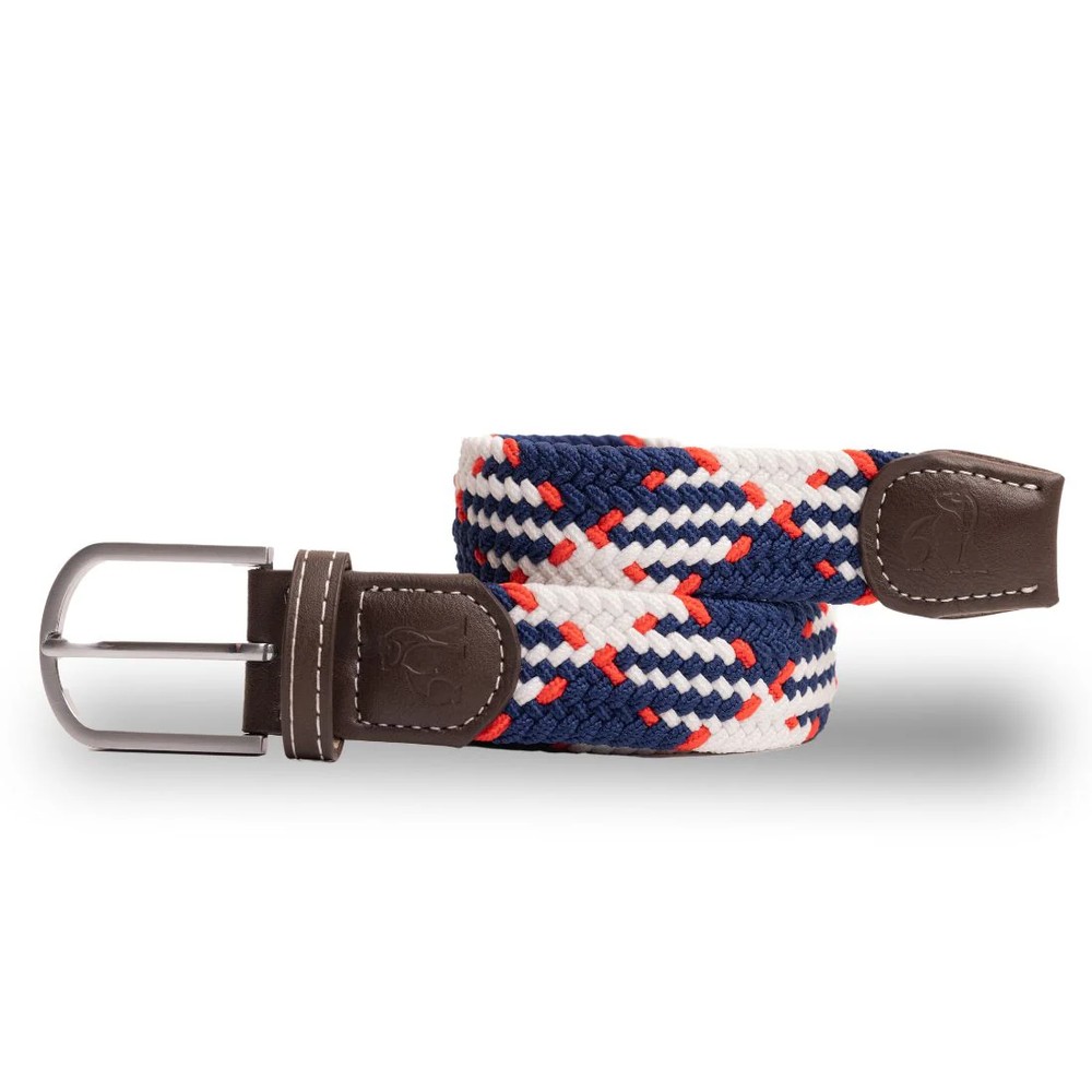 Swole Panda Blue/Red/White Diagonal Woven Belt Blue/Red/White