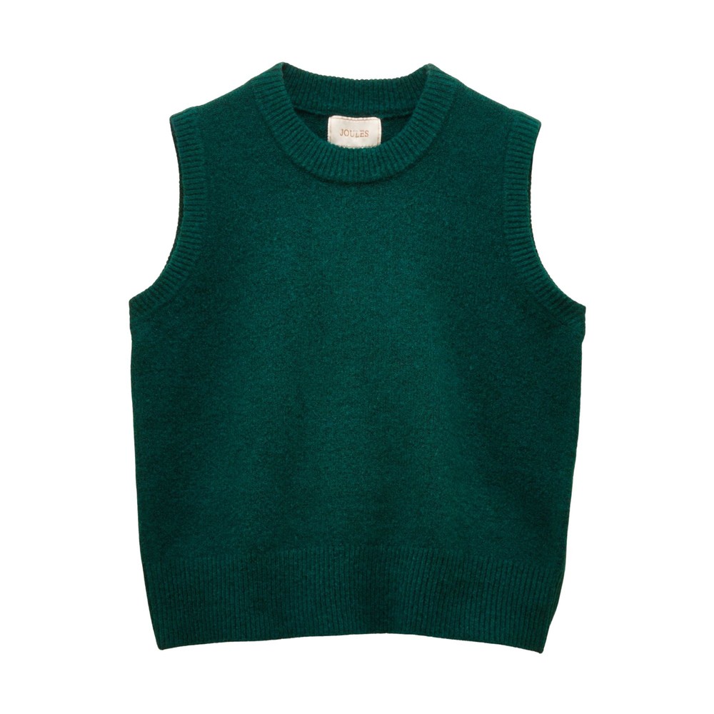Joules Womens Holly Knitted Vest Dark Green