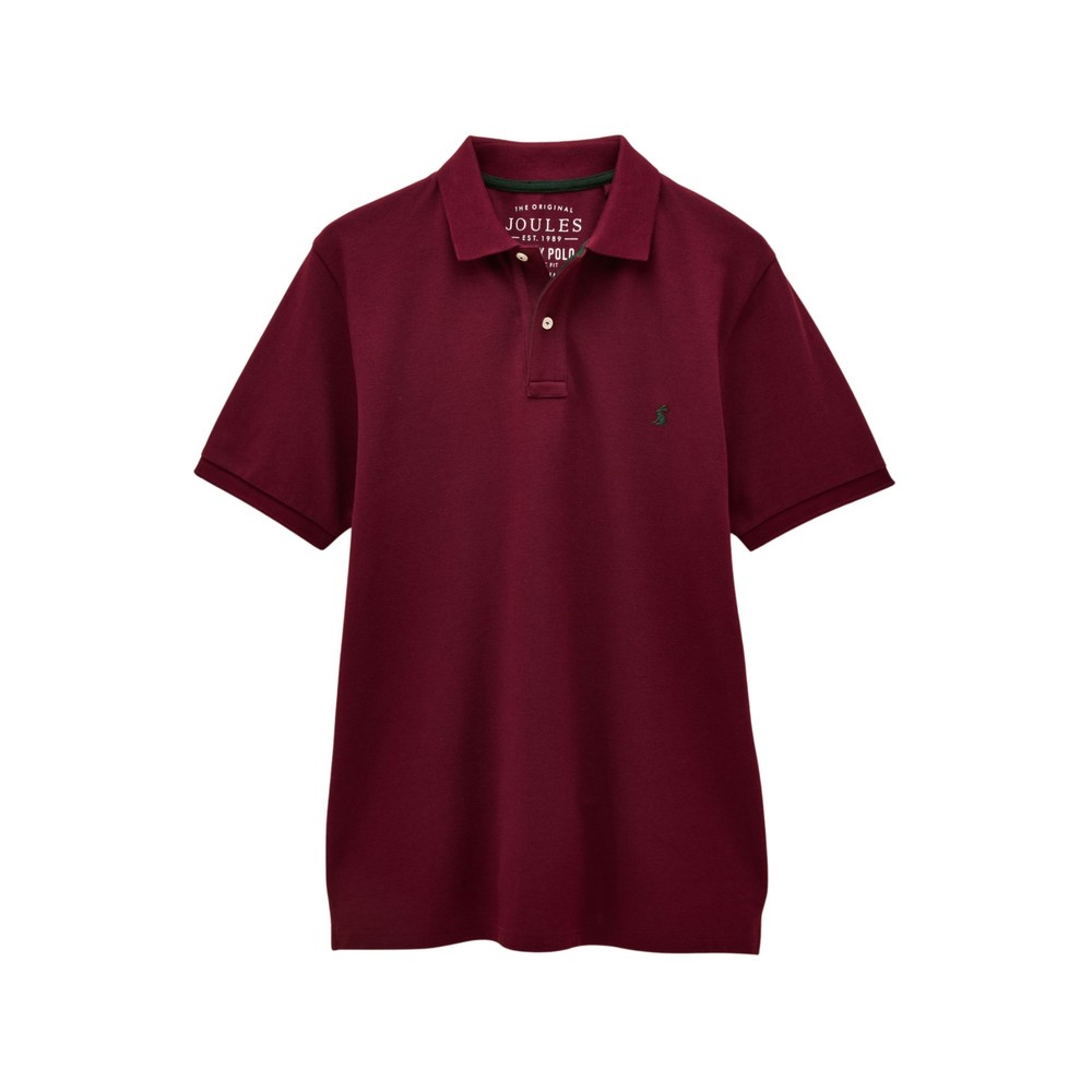 Joules Woody Pique Polo Shirt Burgundy Red