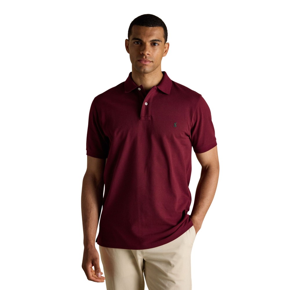Joules Woody Pique Polo Shirt Burgundy Red