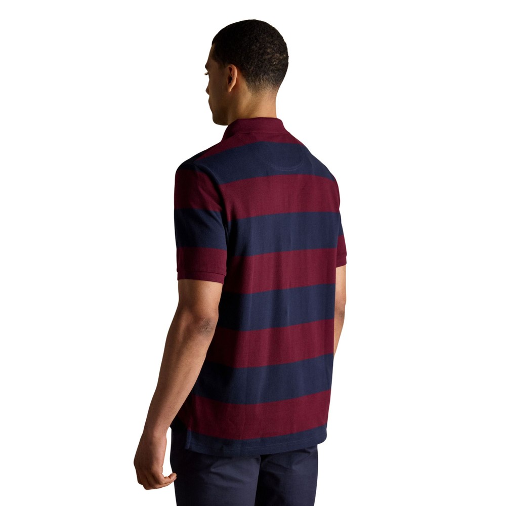 Woody Striped Polo Shirt Navy/Burgundy
