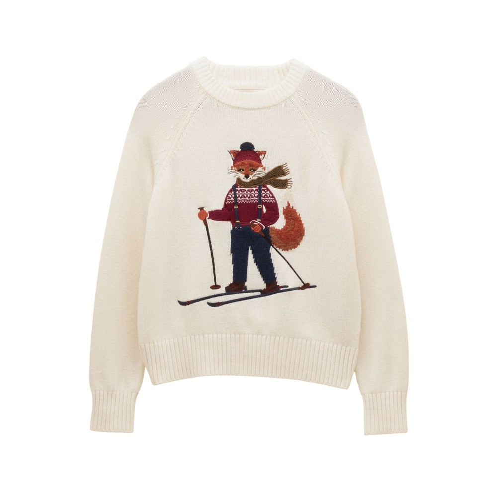 Joules Womens Jonty Ski Knitted Sweatshirt Oatmeal
