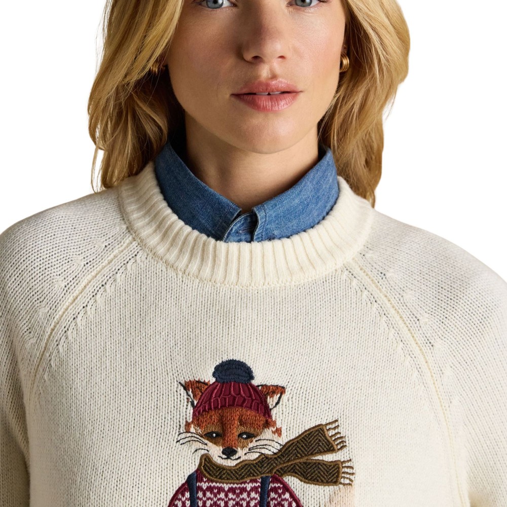 Womens Jonty Ski Knitted Sweatshirt Oatmeal