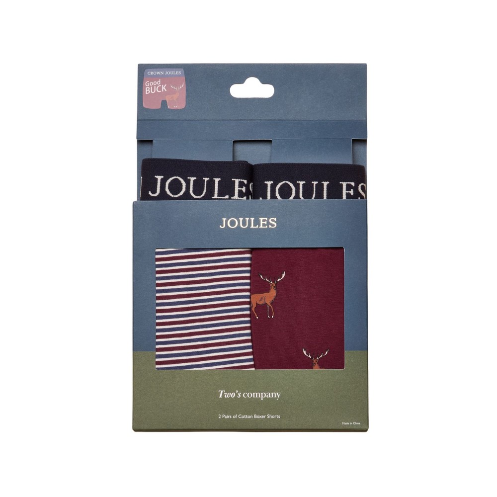 Joules Crown Joules Underwear Two Pack Burgundy Red