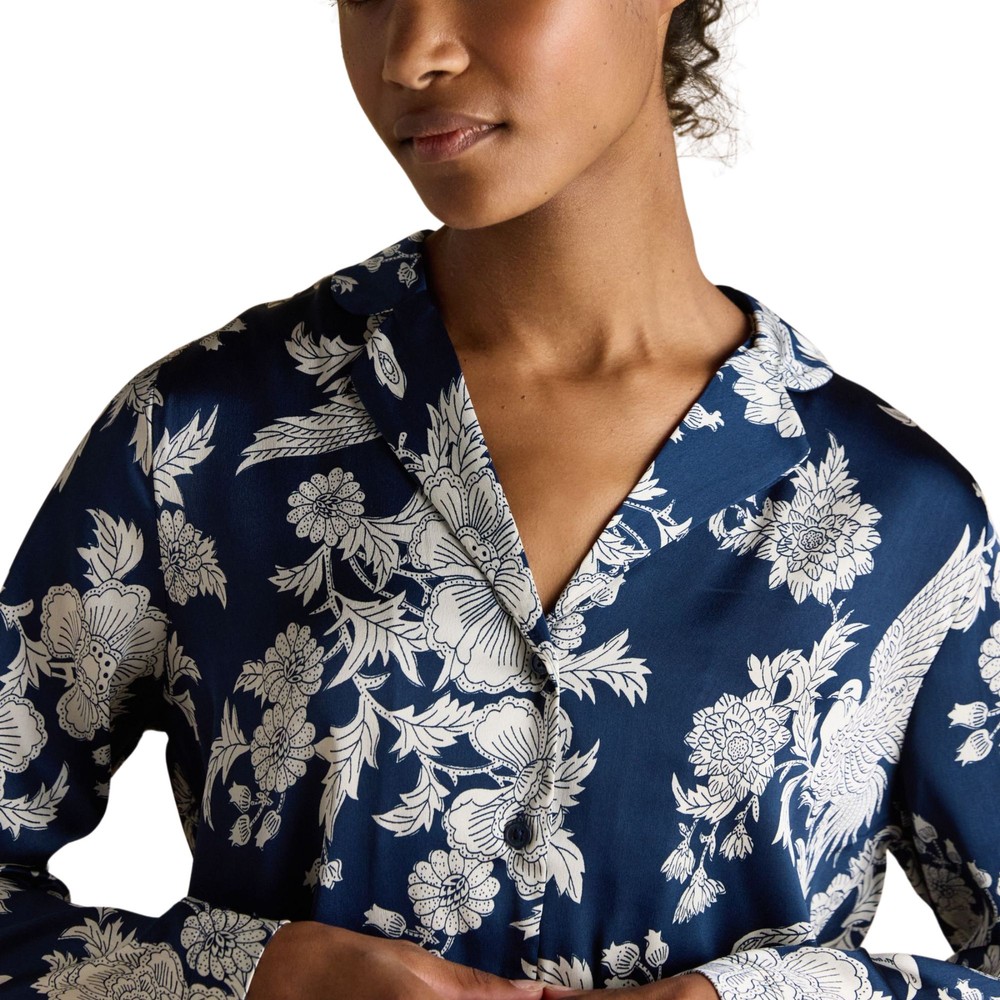 Womens Bonnie Pyjama Set Navy Floral