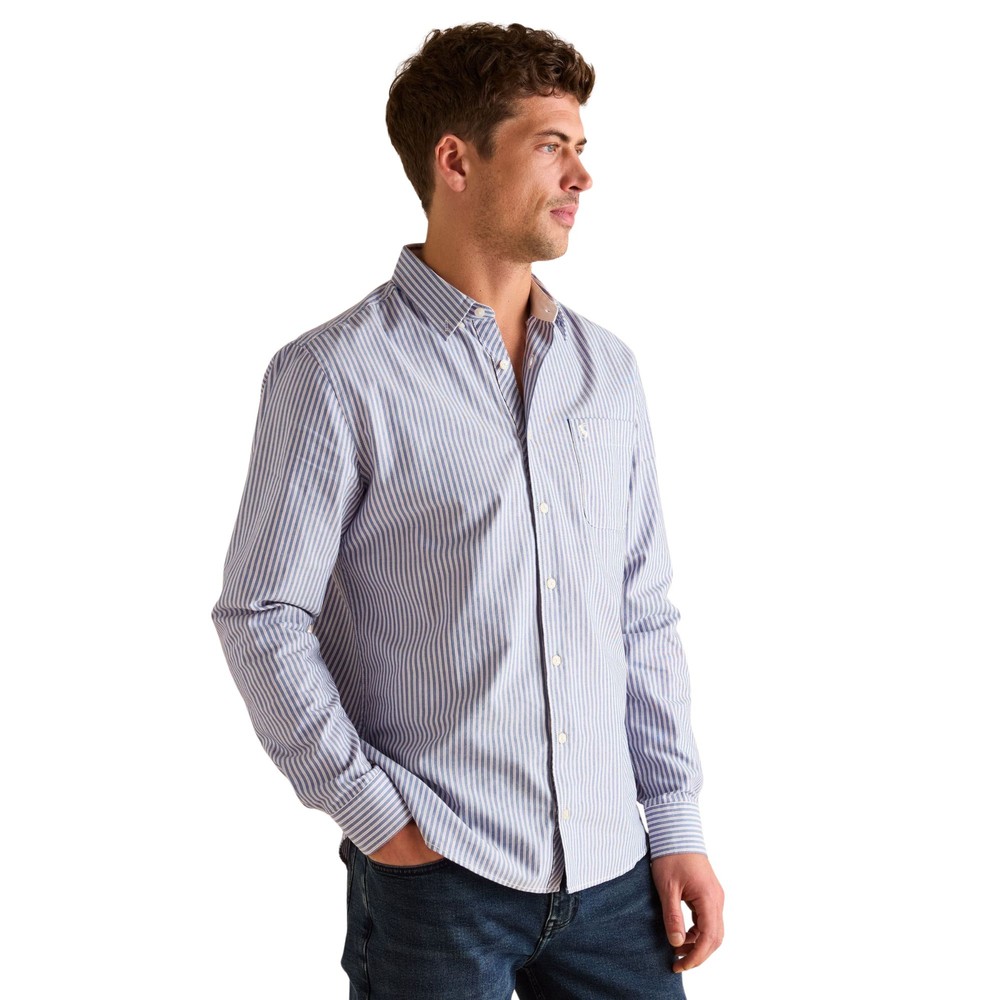 Joules Mens Oxford Stripe Shirt Blue