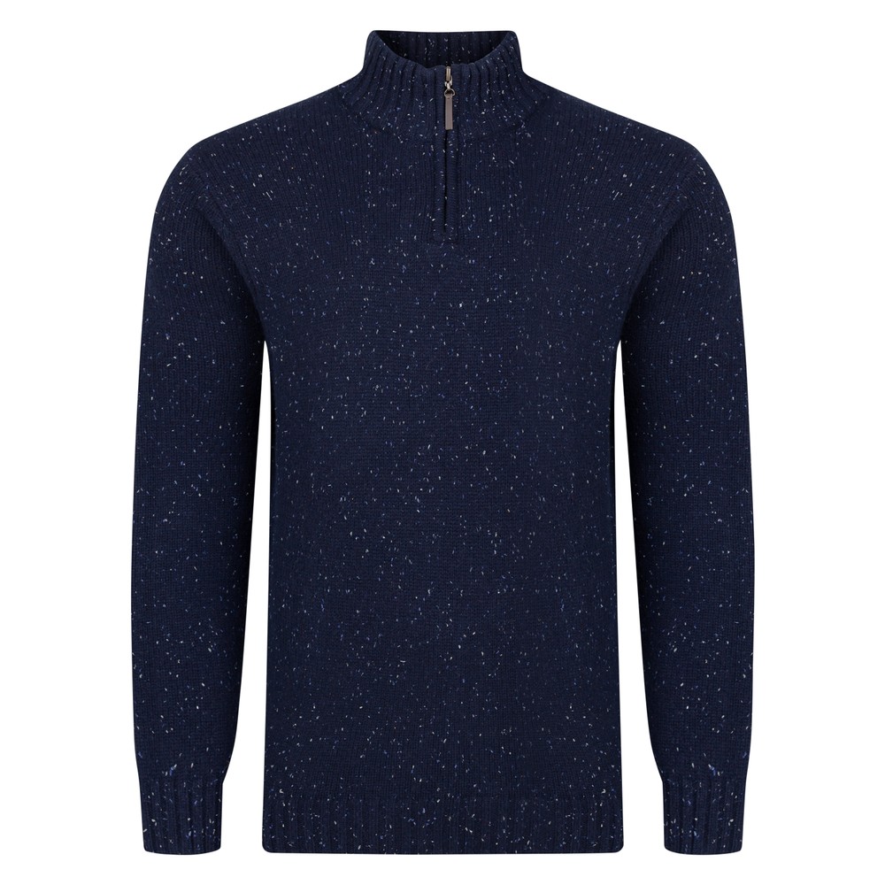 Peter Gribby Lambswool 1/4 Zip Sweater Indigo