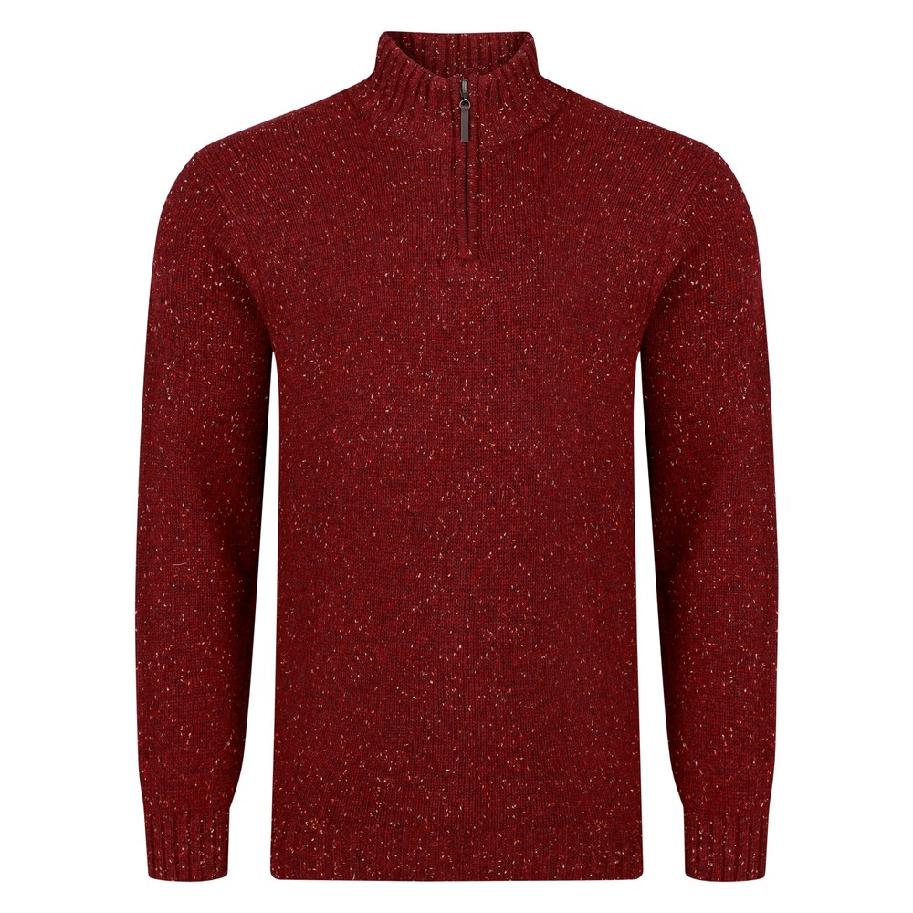 Peter Gribby Peter Gribby Lambswool 1/4 Zip Sweater in Wine