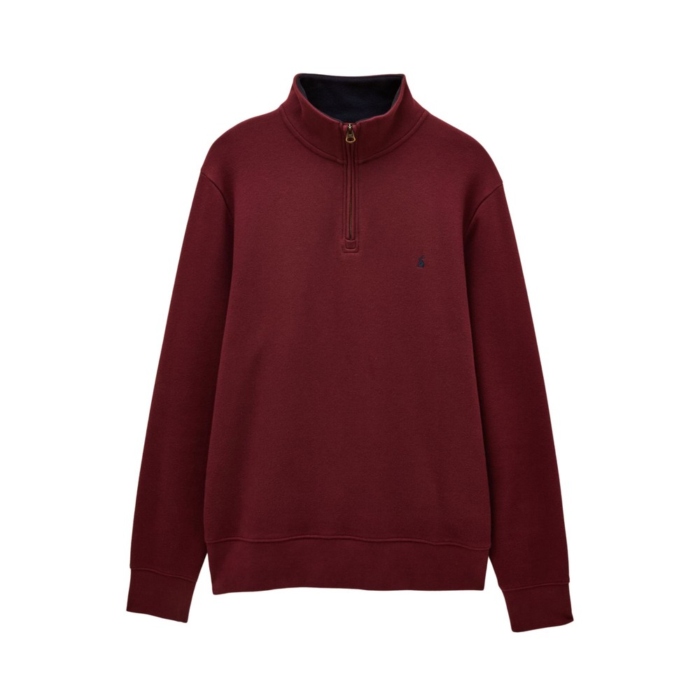 Joules Alistar Quarter Zip Sweatshirt Burgundy Red