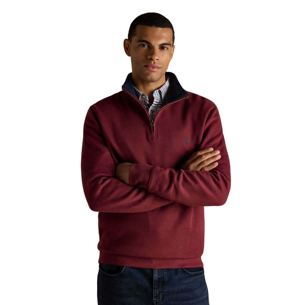 Joules Alistar Quarter Zip Sweatshirt Burgundy Red